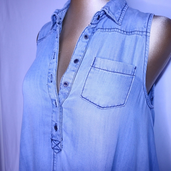 Chelsea and Theodore Denim High Low flowy dress Size Small - Picture 3 of 10